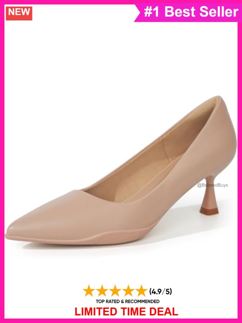 Comfortable Block Heel Pumps Round Toe Slip-Resistant Work Dress Shoes